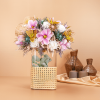 Spark - Artificial flowers design with rattan and glass vase